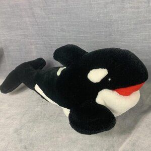 Sea World Orca Killer Whale Hand Puppet 14inchWith Squeaker Plush Stuffed Animal